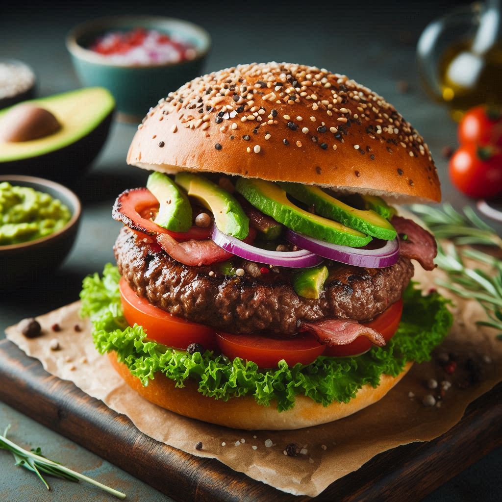 Lean Beef Burger with Avocado Salsa – Recipe