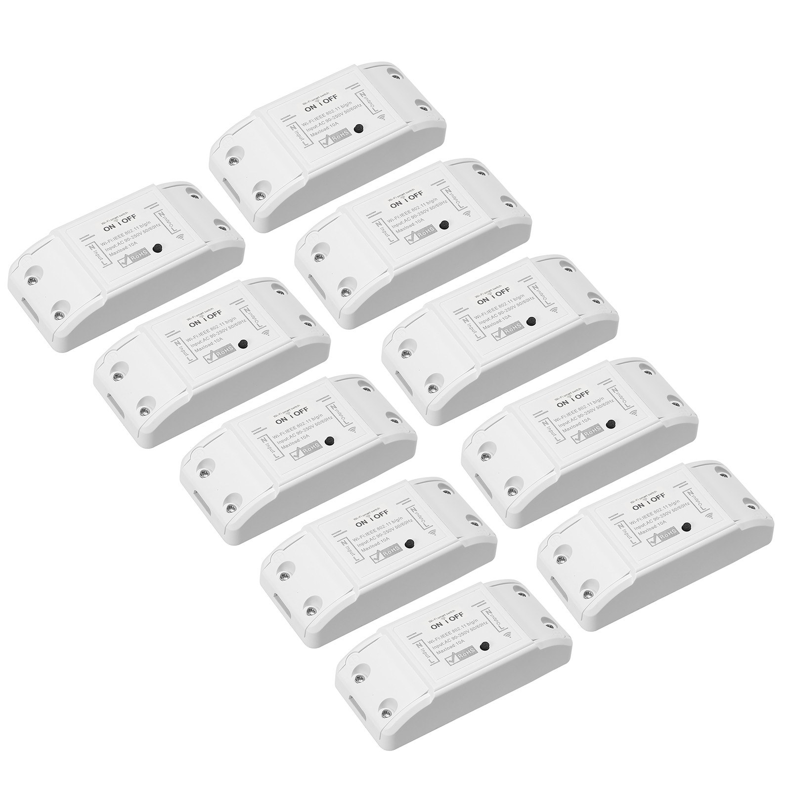 TOMTOP Technology Co., Ltd: 63% OFF 10A tuya Wifi Smart Switch Compatible with Amazon Alexa & for Google Home Timer Smart Switch Module 10-Pack,33.47?