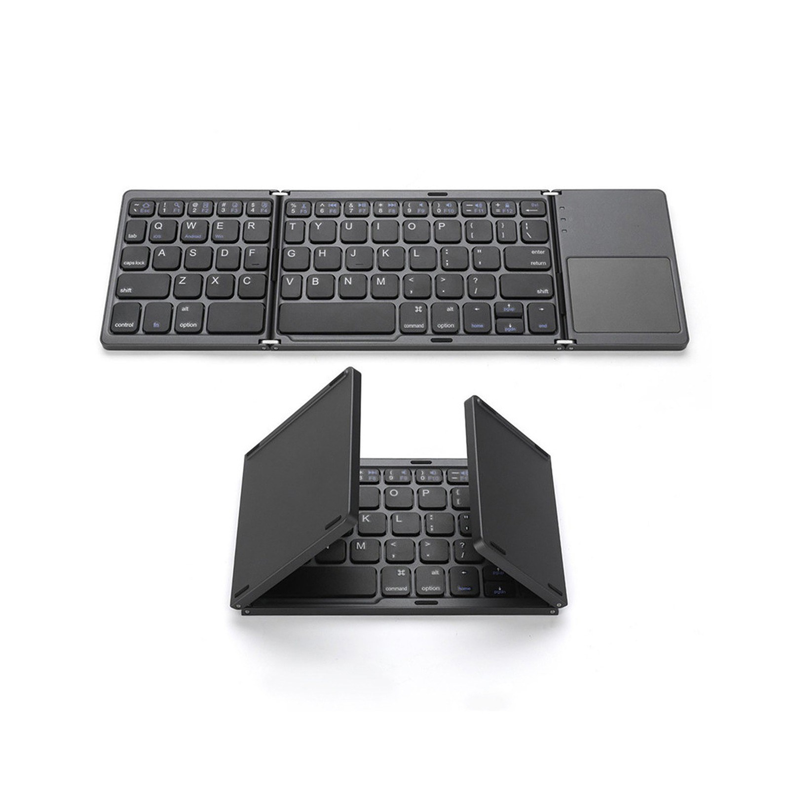 TOMTOP Technology Co., Ltd: 54% OFF Wireless BT Keyboard Folding Keyboard Portable Ultra Slim BT Keyboard with Touchpad for Windows/Android/iOS Grey,23.71?