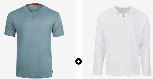 Proozy: Canada Weather Gear Men’s Trail Blazer Henley T-Shirt + Tri-Mountain Men’s Milestone Pique 1/4 Zip Pullover Shirt for +FS! Was !