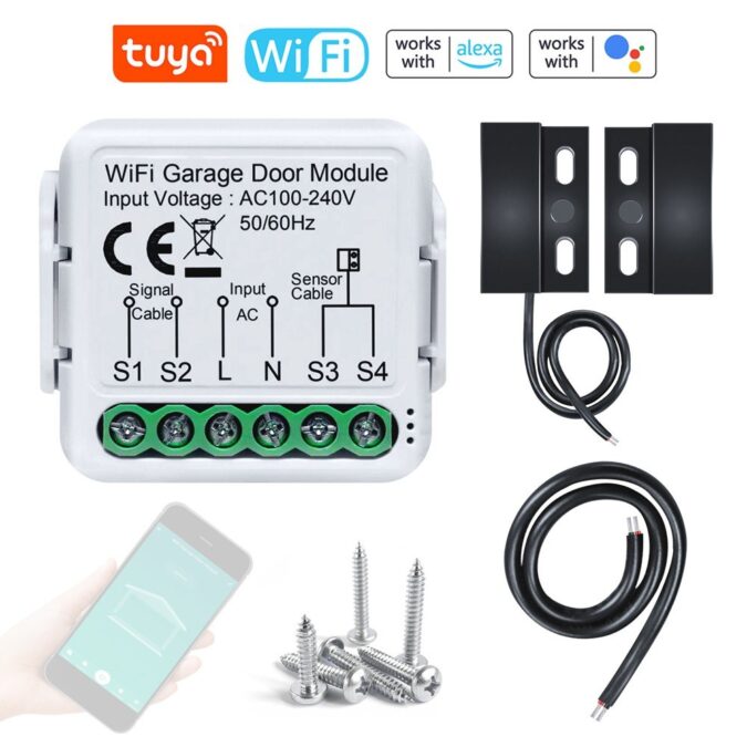 TOMTOP Technology Co., Ltd: 29% OFF Tuya WiFi Garage Door Opener Controller Mobilephone Remotely APP Control Compatible with Alexa Google Home for Voice Control,16.73?