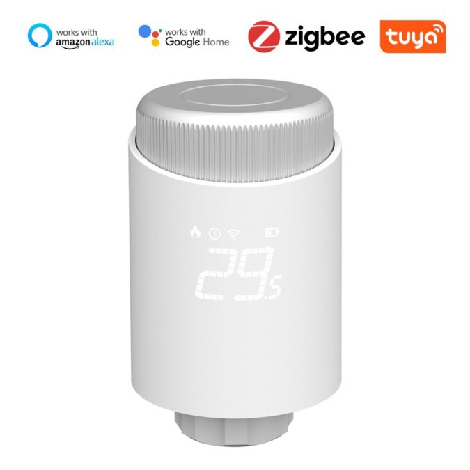 TOMTOP Technology Co., Ltd: 54% OFF Tuya Zigbee Thermostatic Radiator Valves Intelligent Wireless Mobilephone App Control Home Heating Thermostat Temperature Controller Radiator Thermostat Compatible with Amazon Alexa Google Home,24.17?