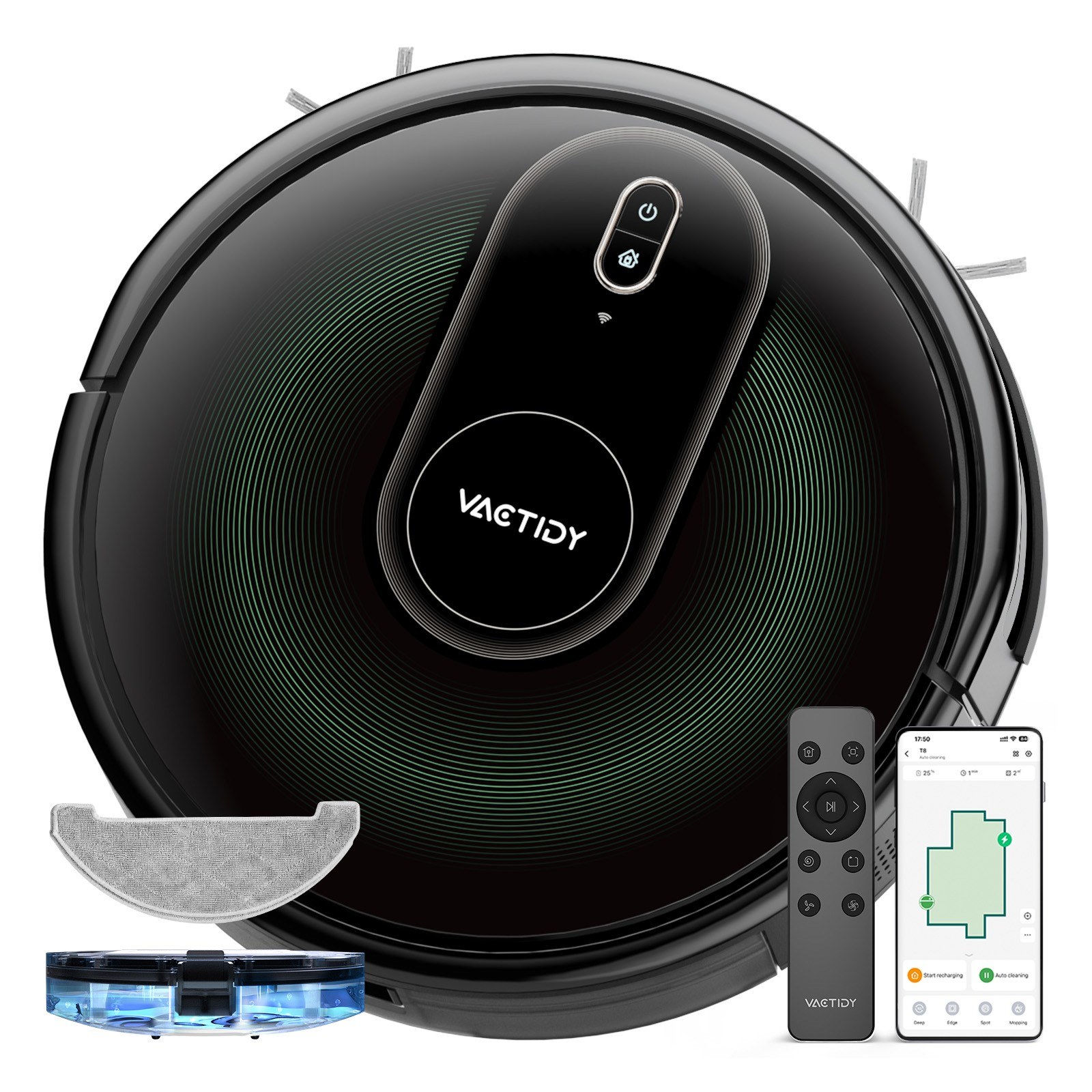 TOMTOP Technology Co., Ltd: 50% OFF Vactidy T8 Robot Vacuum and Mop Combo – WiFi/App/Alexa/Siri Control, Gyroscope Navigation,141.82?