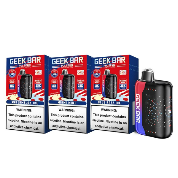 Vapesourcing Electronics Co.,Ltd.: 17.54% off Geek Bar Pulse X 25K Patriot Edition Disposable Vape 18ml, only .69