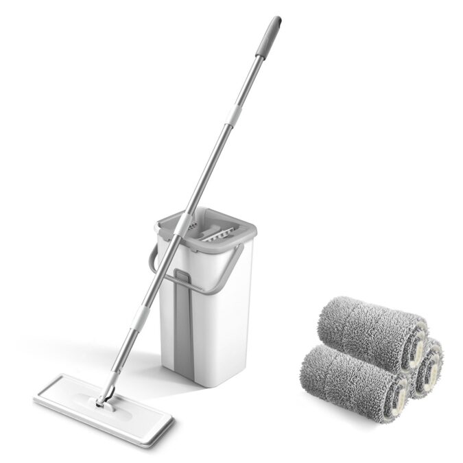 TOMTOP Technology Co., Ltd: 64% OFF Microfiber Mop with Bucket Floor Cleaning Squeeze Hand Free Floor Mop Washable Pads Reusable Dust Mops with Soft Refill Pads Hardwood Wood Floor Cleaner Mop Dry Wet Mop,26.03?