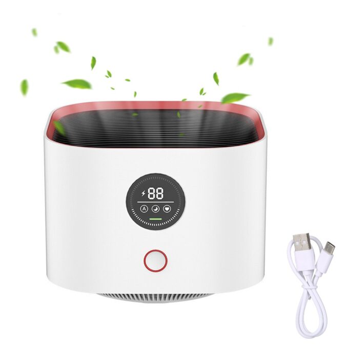 TOMTOP Technology Co., Ltd: 36% OFF Air Purifier for Home Bedroom Carbon Filter Air Cleaner with LCD Digital Display Type-C Power Supply 3 Mode Speed Control Quiet Operation Desktop Small Air Purifier for Office Living Room,26.96?