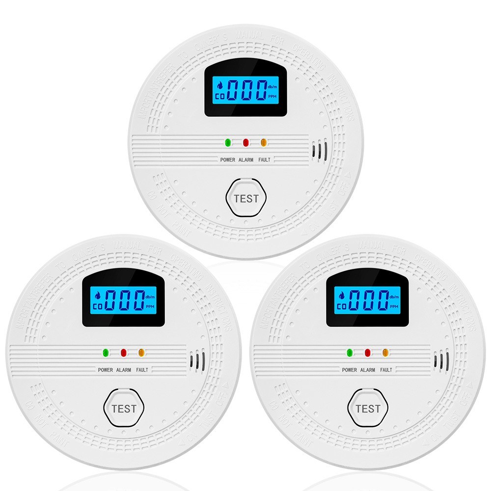 TOMTOP Technology Co., Ltd: 34% OFF 3 Packs Smoke and Carbon Monoxide Detector 2 In 1 CO and Smoke Detectors LCD Display Smart Detector,32.54?