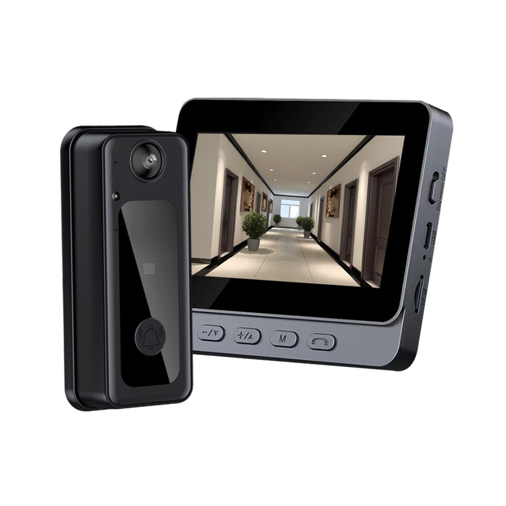 Cafago: 42% OFF,?34.39 4.3 Inch IPS Screen 2.4G Wireless Visual Intercom Doorbell,free shipping