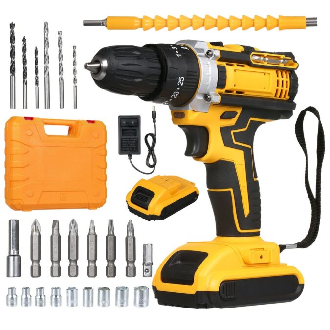 TOMTOP Technology Co., Ltd: 64% OFF Cordless Drill Driver Kits with 2 Battery 21V Hand-held Electric Drill,48.35?