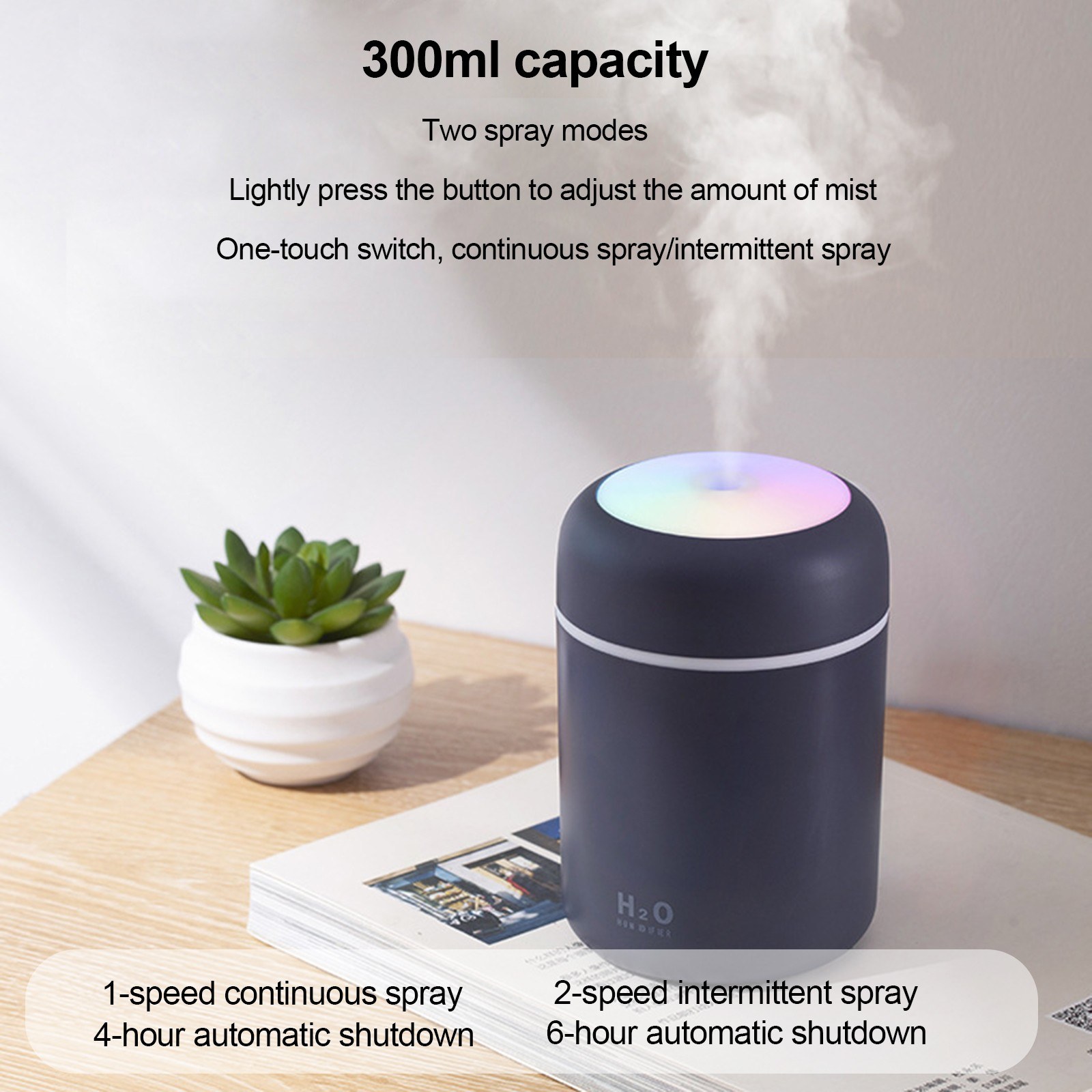 Cafago: 58% OFF,?8.36 300ml Air Humidifier,free shipping