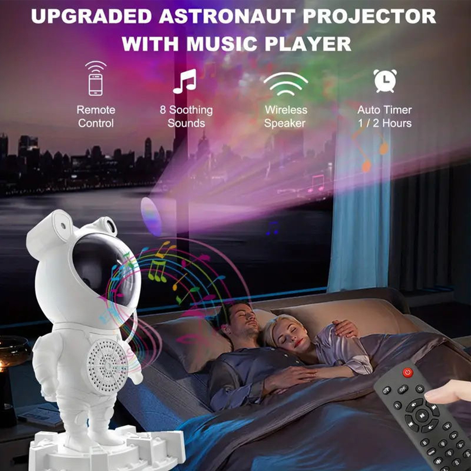 Cafago: 67% OFF,?17.66 100 – 240V~50/60Hz 0.4A Spaceman Starry Night Projection Lamp,free shipping