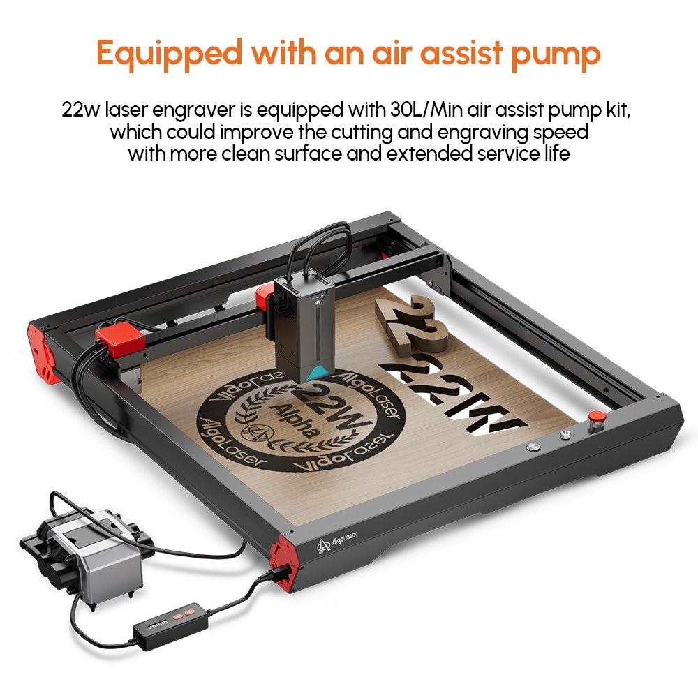 Cafago: Code: ED7184,?419 Algolaser Alpha 22W Laser Engraver with Auto Air Pump,free shipping