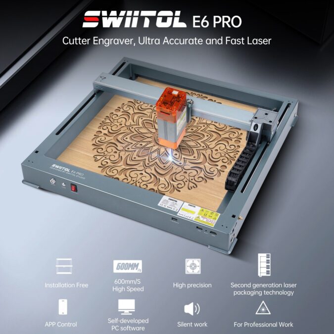 Cafago: Code: ED0064,?149.00 Swiitol E6 Pro 6W Integrated Structure Laser Engraver,free shipping