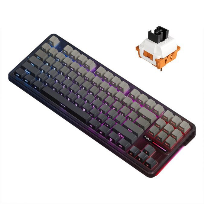 TOMTOP Technology Co., Ltd: 75% OFF AULA F87 Mechanical Keyboard – Wireless, Gasket Structure, Tri-Mode Connectivity, 87-Key Low-Delay Gaming Keyboard with Light Effect,51.14?