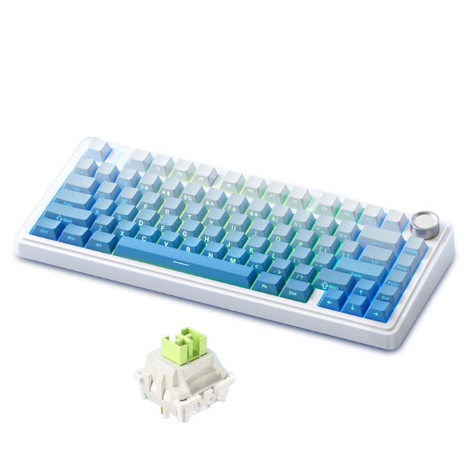 TOMTOP Technology Co., Ltd: 75% OFF AULA F75 Mechanical Keyboard – Wireless, Gasket Structure, Tri-Mode Connectivity, 80-Key Low-Delay Gaming Keyboard with Light Effect,59.99?