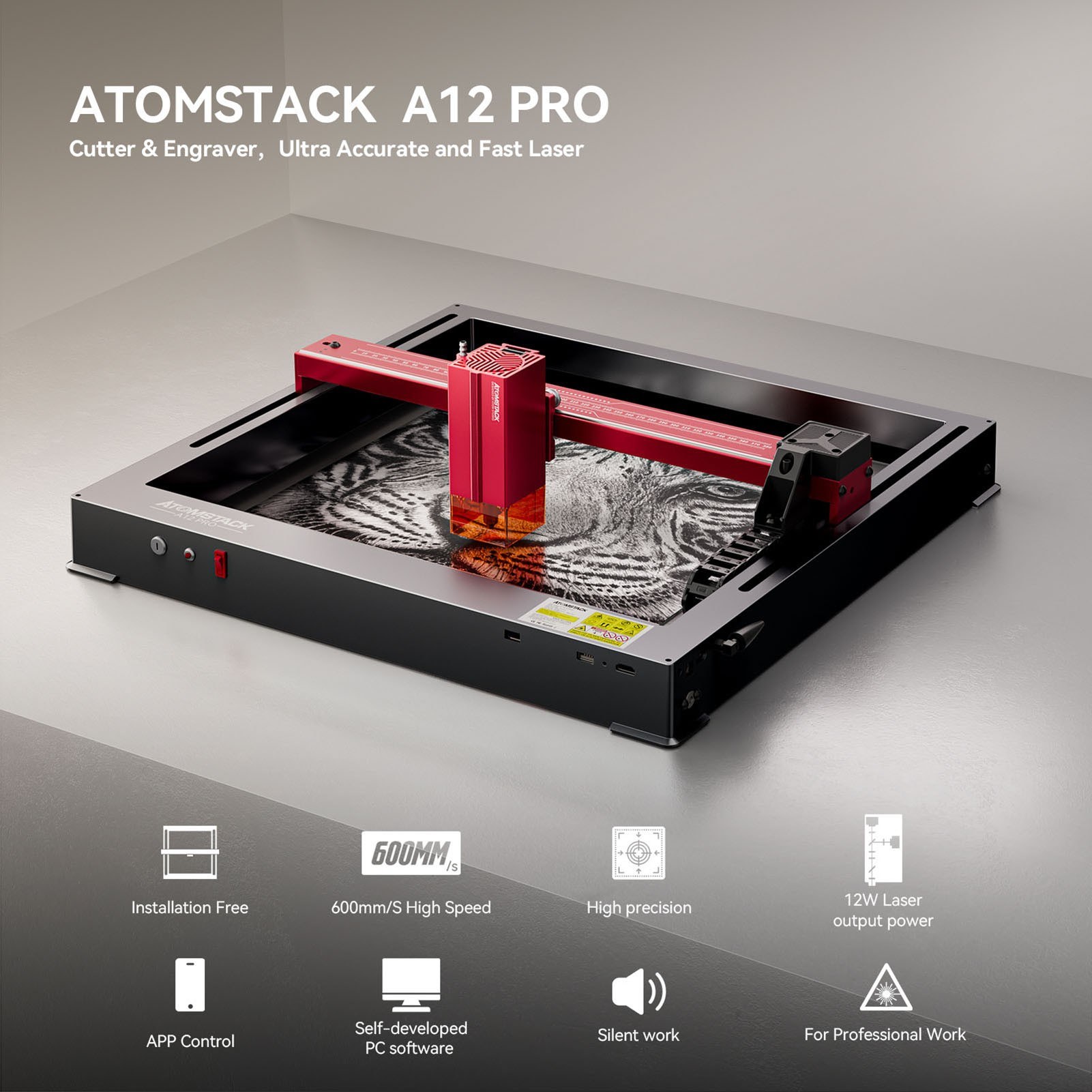 Cafago: Code: EDA12P,?329 ATOMSTACK A12 Pro 12W Integrated Frame Laser Engraver,free shipping