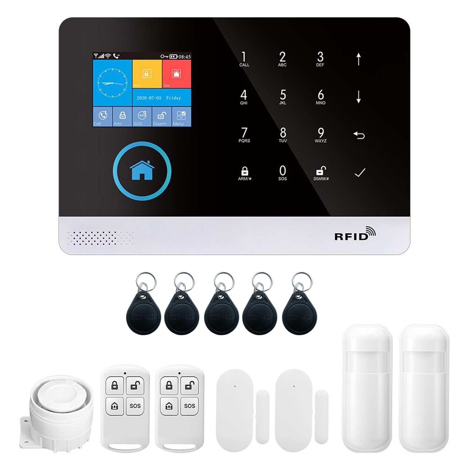 TOMTOP Technology Co., Ltd: 60% OFF 433MHz Wireless WIFI + GSM Auto-dial Alarm Security System with LCD Display Door Sensor PIR Motion Sensor Compatible with Alexa Home,45.10?