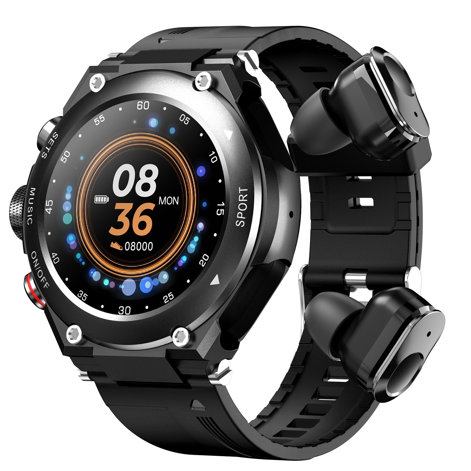 TOMTOP Technology Co., Ltd: 51% OFF T92 2 in 1 Multi-function Smart Sport Watch with Wireless BT Earbuds,46.49?