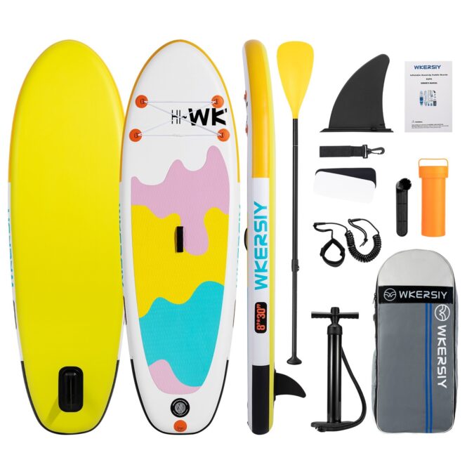 Cafago: 64% OFF,?119.99 WKERSIY 8’x30”x6′ Inflatable Stand Up Paddle Board for Kids