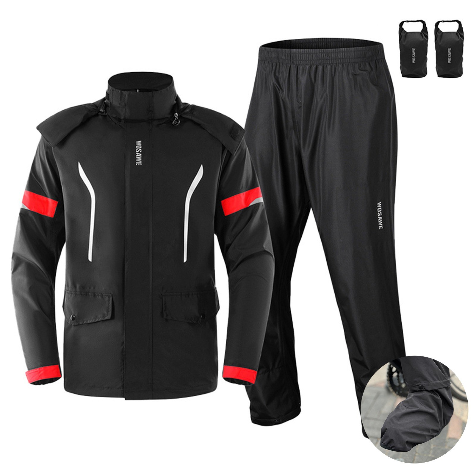 TOMTOP Technology Co., Ltd: 47% OFF Waterproof Breathable Bicycle Rain Pants Rain Coat Set for Outdoor Cycling,44.63?