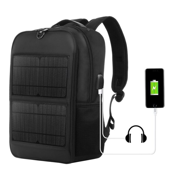 TOMTOP Technology Co., Ltd: 43% OFF Solar Backpack with 14W Solar Panel Dual USB Port Waterproof Nylon Backpack for Outdoors Large-Capacity Travel Bag for Hiking Climbing,48.35?