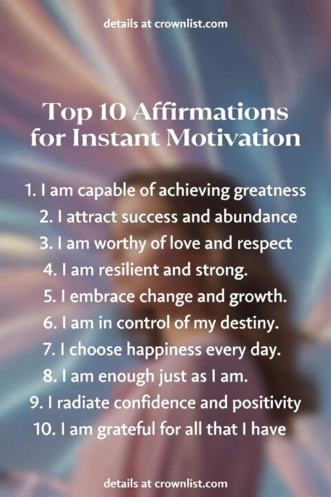 Top 10 Affirmations for Instant Motivation
